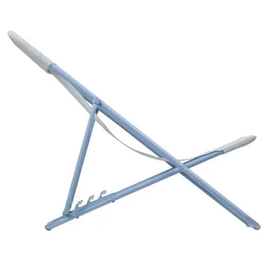 Lafuma Maxi Transat Colorblock Steel Mesh Ultra Compact Foldable Reclining Sling Deck Chair for Outdoor Camping and Backyard, Sky Blue (2 Pack) image {3}