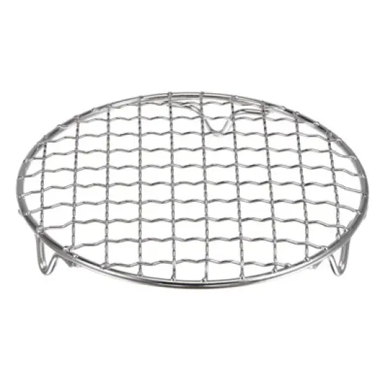 Unique Bargains Stainless Steel Round Cross Wire Barbecue Grill with Legs image {35}