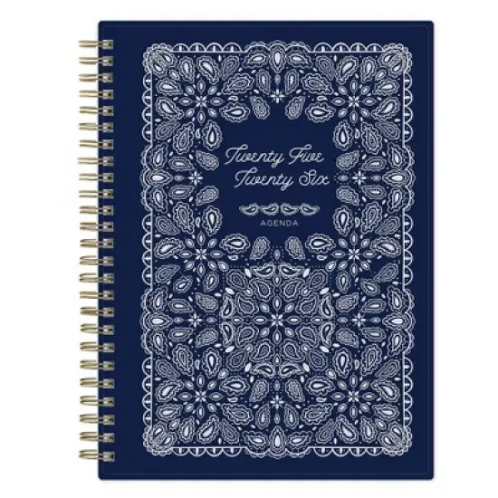 Blue Sky 5.875"x8.625" 2025-2026 Weekly/Monthly Wirebound Planner Printed Buckaroo Navy image {12}