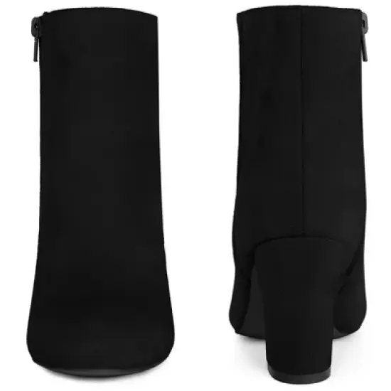 Perphy Women's Round Toe Chunky High Heels Ankle Boots image {1}