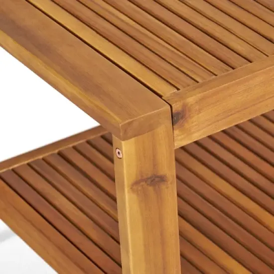 Christopher Knight Home Grenada Outdoor Acacia Wood Loveseat and Coffee Table Set (No Fabric Skin) image {3}