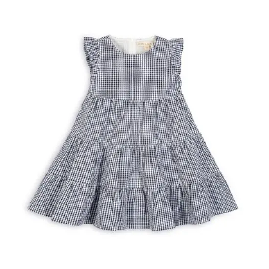 Hope & Henry Girls' Organic Cotton Flutter Sleeve Short Tiered Dress, Infant image {4}