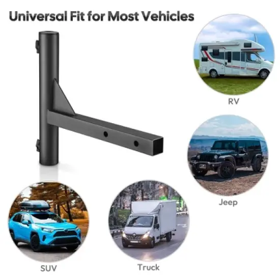 Yescom 1 9/16" Hitch Mount Flag Pole Holder Bracket for Truck Car Trailer SUV RV Jeep Camper image {5}