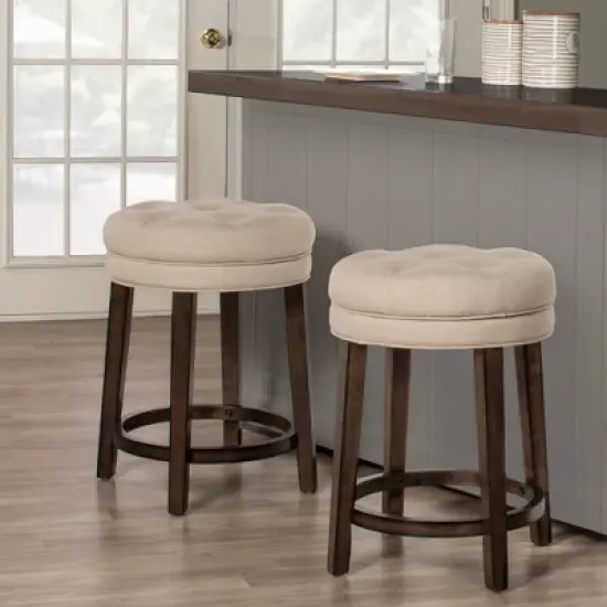 Krauss Backless Counter Height Barstool - Linen - Hillsdale Furniture image {5}