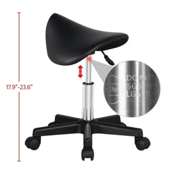 Yaheetech Rolling Saddle Stool Hydraulic Adjustable Salon Chair image {4}
