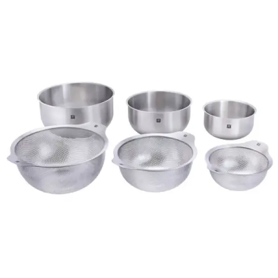 ZWILLING Prep 6-pc Brushed Stainless Steels Nesting Bowls & Strainers Set image {3}