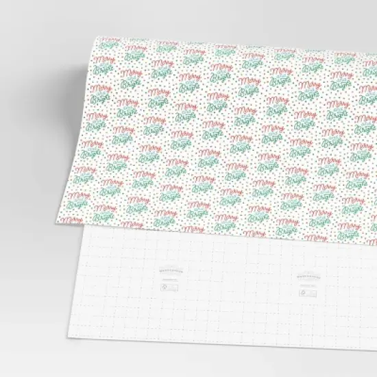 30" 50 sq ft Christmas Roll Wrap Merry and Bright on White - Wondershop&trade; image {2}