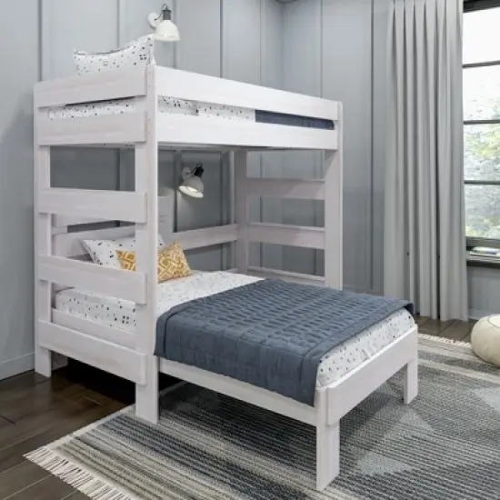 Max & Lily Farmhouse Twin over Twin L-Shaped Bunk Bed image {1}