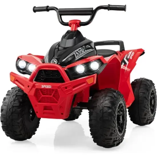 Costway 12V Ride On ATV Battery Powered Electric Vehicle for Kids with Tread Tires Forward/Backward Horn Music Lights High/Low Speed image {11}