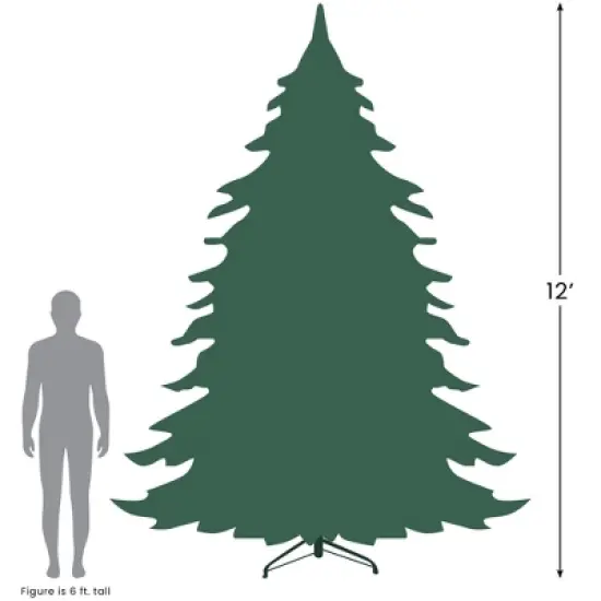Northlight 12' Pre-Lit Heavily Flocked Pine Medium Artificial Christmas Tree - Clear Lights image {2}