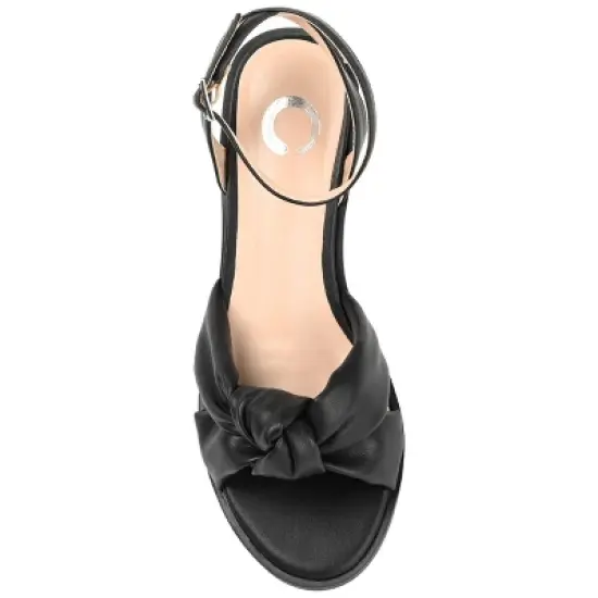 Journee Collection Womens Edythe Two Tone Low Block Heel Sandals image {3}