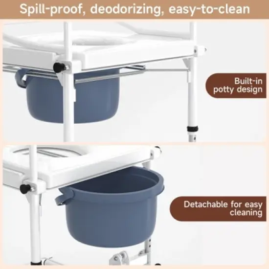 Topteng Patient Transfer Lift Chair, Removable Split Type Wheelchair image {8}