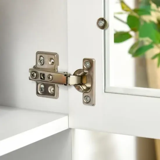 HOMCOM 67" Buffet with Hutch, Modern Kitchen Pantry, Freestanding Storage Cabinet with Framed Glass Doors, Shelves and Drawers, White image {7}