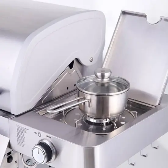 4-Burner Propane Stainless Steel Gas Grill with ClearView Lid Model 41847NG - Monument Grills image {8}