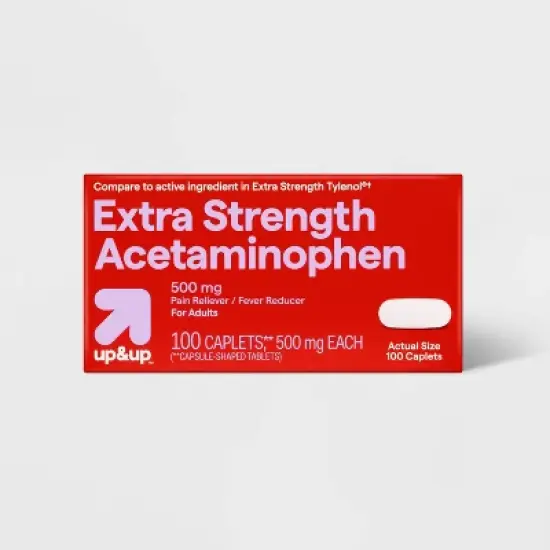 Acetaminophen Extra Strength Pain Reliever & Fever Reducer Caplets - up&up&trade; image {4}