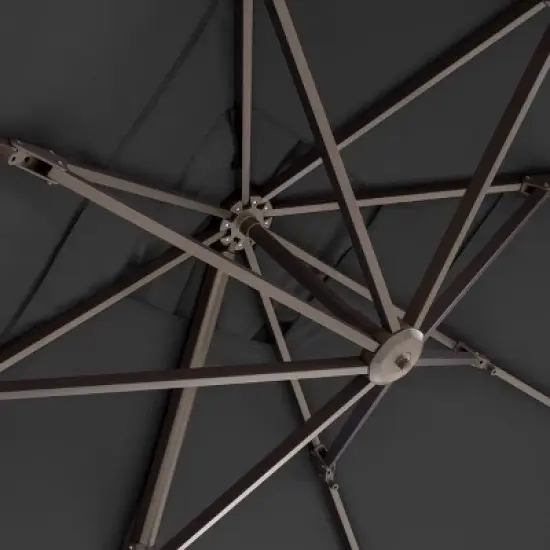 Crestlive Products 11.5'x11.5' Luxury Aluminum Frame Double Top Round Offset Cantilever Umbrella Black image {9}