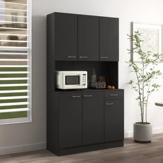 KTMBDW Kitchen Pantry Cabinet, Pantry Storage Cabinet with Adjustable Shelves and Drawer, Sideboard Buffet Cupboards for Home Office Use image {7}