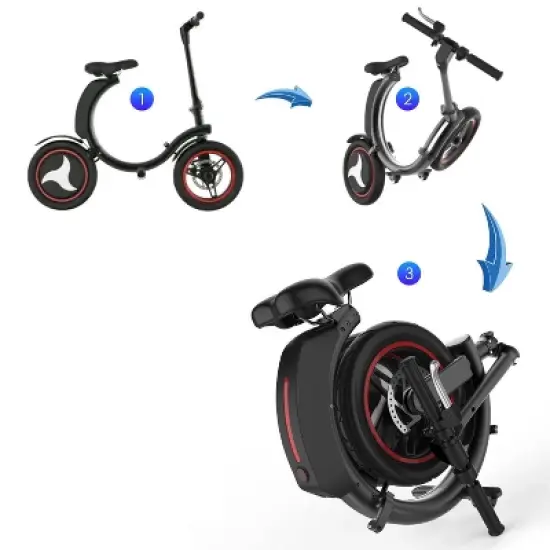 Gyro C2 14" Foldable Step Through Electric Bike - Gray image {3}