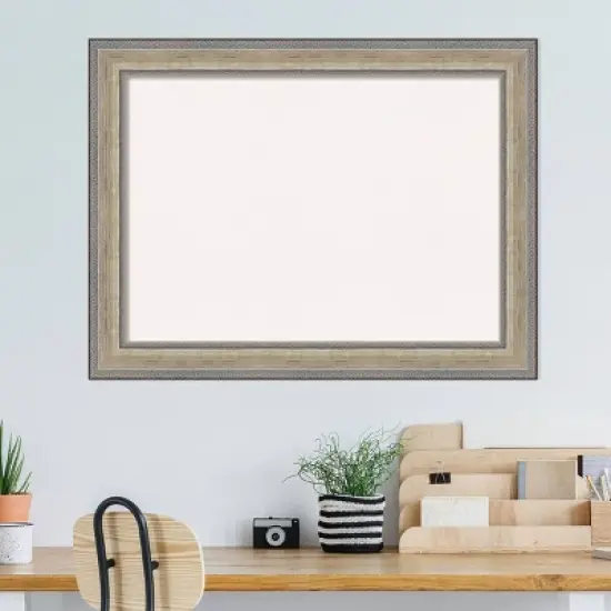 33"x25" Wood Frame White Cork Board Fleur Champagne Silver - Amanti Art image {7}