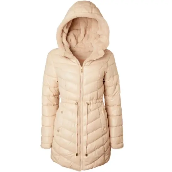 Sportoli Womens Winter Coat Reversible Faux Fur Lined Quilted Puffer Jacket image {6}