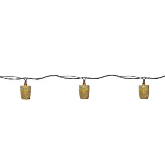 Northlight 10-Count Brown Tiki Mask Patio String Lights - 7.25 ft Brown Wire image {2}
