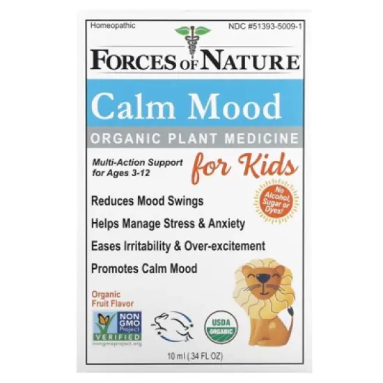 Forces of Nature &ndash; Kids Calm Mood Certified Organic (10ml), Non-GMO, Naturally Ease Mood Swings, Irritability, Anxiety, Stress and Worry Formula for image {5}