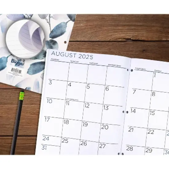 PlanAhead, See it Bigger, Jan 2025-Dec 2026 Monthly, Planner, 8.5"x11", Blue Leaf Floral&nbsp; image {6}