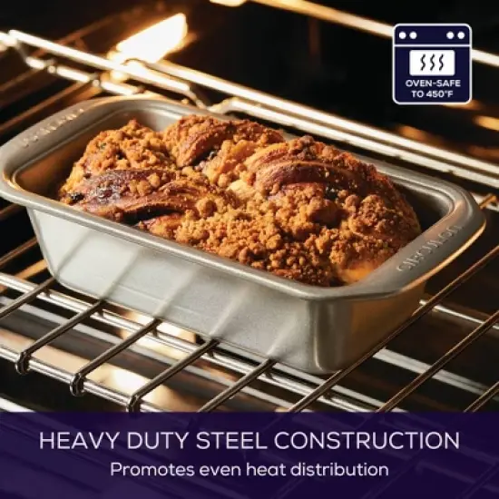 Circulon 9"x5" Loaf Pan Gray: Nonstick Aluminum Baking Dish, Dishwasher-Safe, Rectangle Shape, Lifetime Warranty image {3}