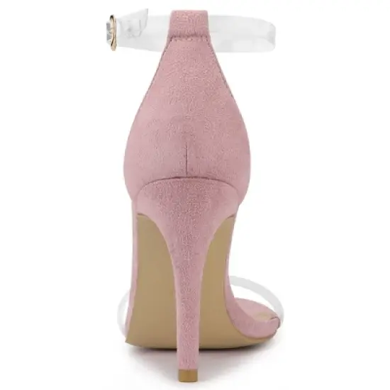 Allegra K Women's Open Toe Clear Ankle Strap Stiletto Heel Sandals image {3}