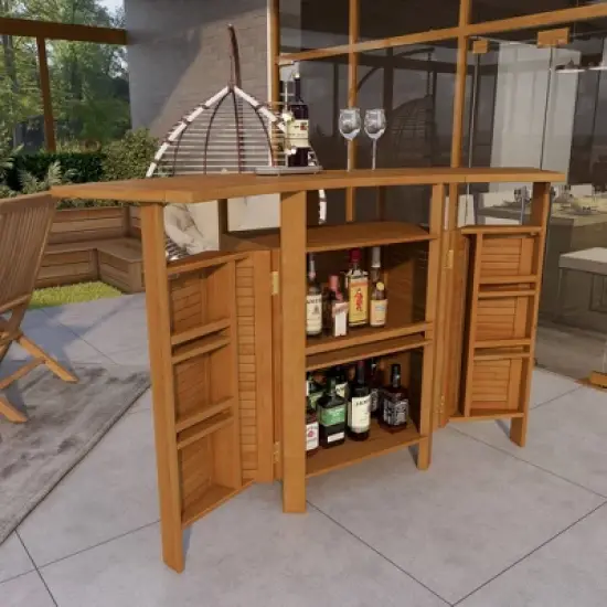 Patio Bar Table Teak - Olivia & May image {11}