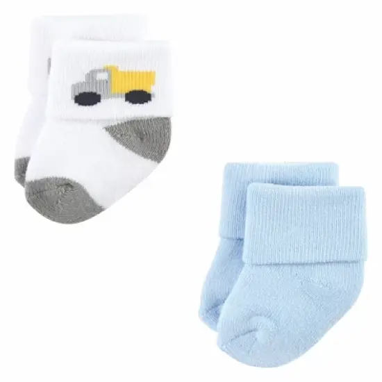 Luvable Friends Infant Boy Newborn and Baby Terry Socks, Bulldozer image {5}