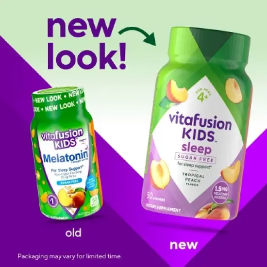 Vitafusion Kids Melatonin Dietary Supplement Gummies - Tropical Peach - 50ct image {2}