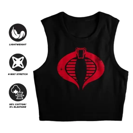 Women's G.I. Joe Cobra Logo Sleeveless Crop Top Tank image {2}