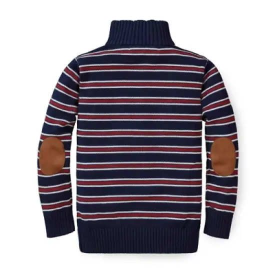 Hope & Henry Boys' Half Zip Pullover Sweater with Elbow Patches, Infant image {1}