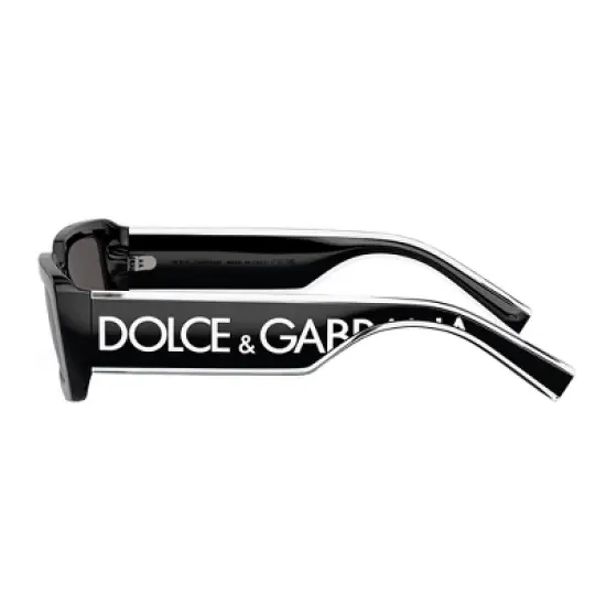 Dolce & Gabbana DG 6187 501/87 Womens Rectangle Sunglasses D&G Logo on Black 53mm image {2}