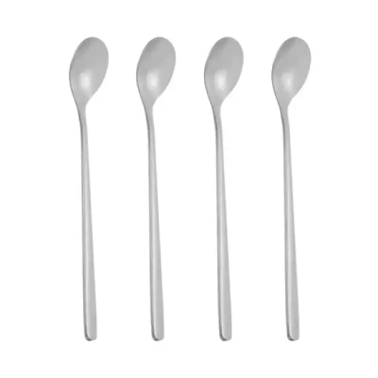 Unique Bargains Stainless Steel Long Handle Iced Tea Coffee Spoons 4 Pcs image {3}