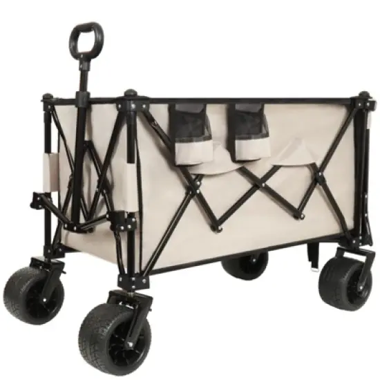 FATMOON Foldable Wagon,with Extended Tailgate, 480LBS Capacity, All-Terrain Wheels & 30% Expandable Surface for Beach Trips,Shopping,Camping image {14}