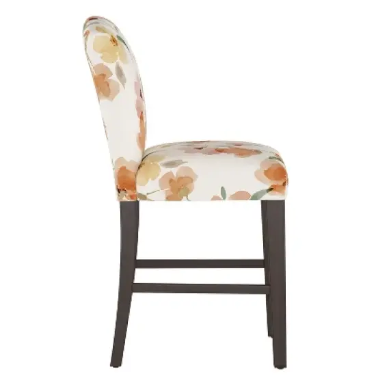 Alex Camel Back Counter Height Barstool with Botanical Print - Skyline Furniture image {2}