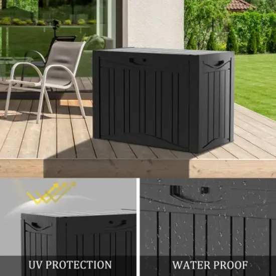 Decksplore 35/45/80/110/180 Outdoor Resin Waterproof Deck Box with Lockable Lid image {7}