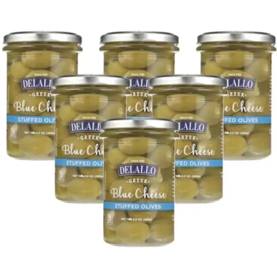 Delallo Blue Cheese Stuffed Olives - 6 pack, 9.9 oz image {4}