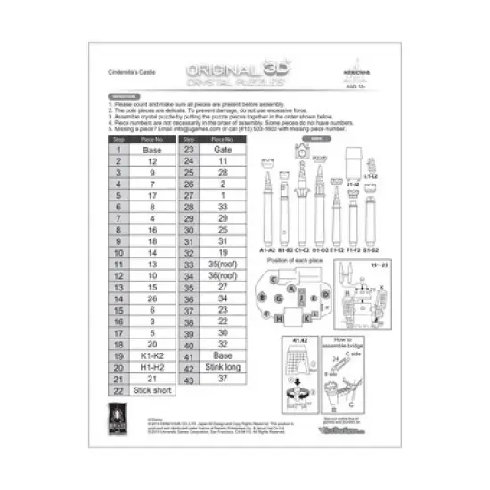 Bepuzzled Disney Pink Cinderella's Castle 3D Crystal Puzzle 71pc: Fantasy Plastic Fine Motor Skill Toy image {2}