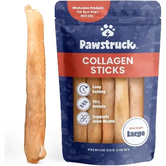 Pawstruck Natural Beef Collagen Sticks for Dogs - Healthy Long Lasting Alternative to Traditional Rawhide w/ Chondroitin & Glucosamine image {9}