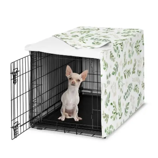 Sweet Jojo Designs Dog Crate Kennel Cover 24in. Botanical Green and White image {6}