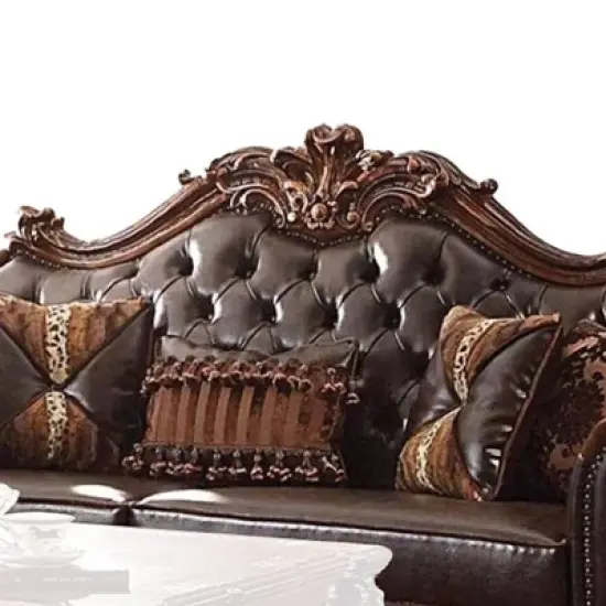 96" Vendome PU Sofa Cherry - Acme Furniture image {3}