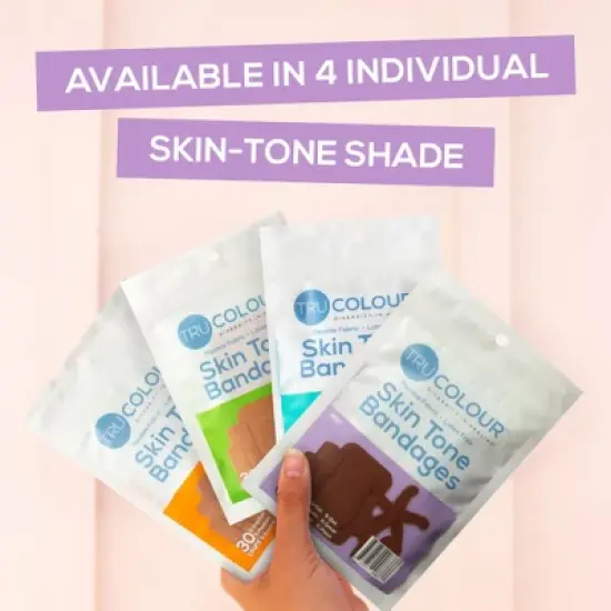 Tru-Colour Skin Tone Fabric Adhesive Bandage Multicolor Assorted Shapes - 30 per Pack image {4}