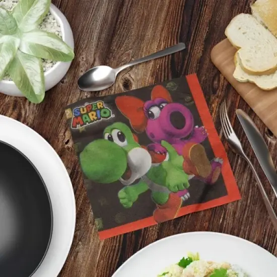 Amscan Super Mario Bros. Beverage Napkins, 16 Count image {2}