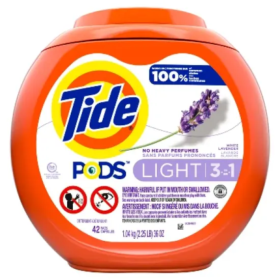 Tide Pods Light Laundry Detergent - White Lavender image {10}