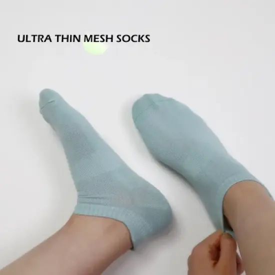 SERISIMPLE Women Ultra Thin Socks Viscose Bamboo Low Cut No Show Anti Odor Arch Support Mesh Socks 5 Pairs image {4}