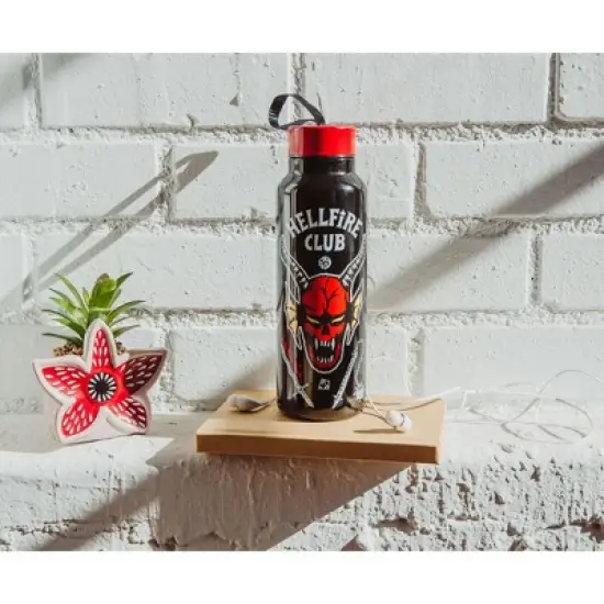 Silver Buffalo Stranger Things Hellfire Club Stainless Steel Water Bottle | Holds 27 Ounces image {4}