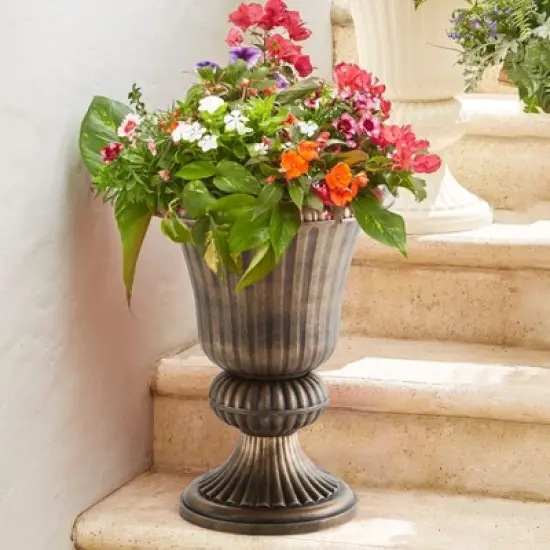 BrylaneHome Traditional Embry Plastic Urn Planter image {7}
